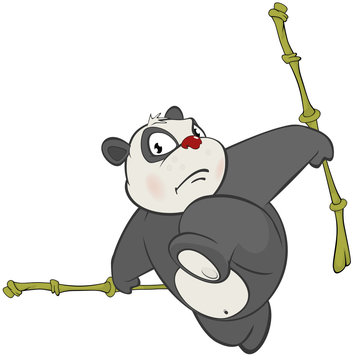 Illustration of a Cute Panda. Cartoon Character 