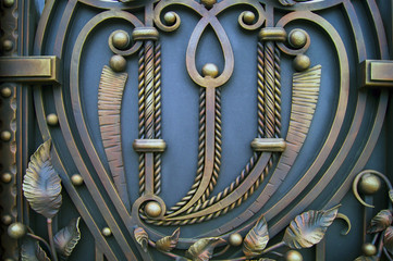 Forging. Beautiful metal elements of metal gates