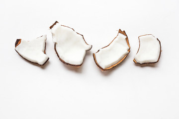 Coconuts isolated on the white background.