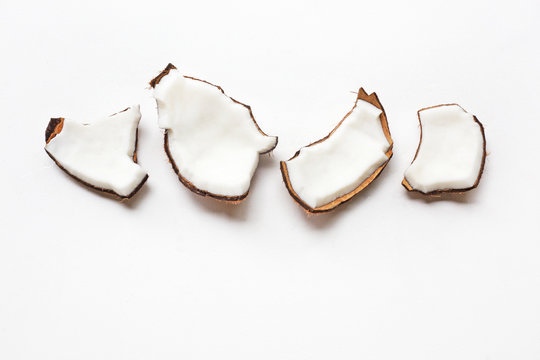 Coconuts isolated on the white background.