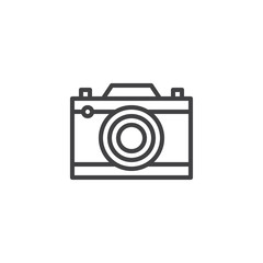 Photo camera outline icon. linear style sign for mobile concept and web design. Camera simple line vector icon. Symbol, logo illustration. Pixel perfect vector graphics