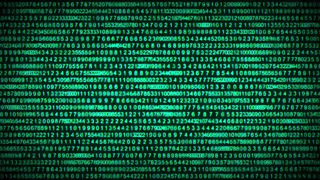 Binary Code Data Security Distort Background/
Animation of a simple flat abstract binary data code digits and numbers on green screen with noise and luminosity effect