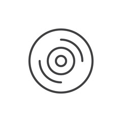 Vinyl outline icon. linear style sign for mobile concept and web design. Gramophone vinyl record simple line vector icon. Symbol, logo illustration. Pixel perfect vector graphics