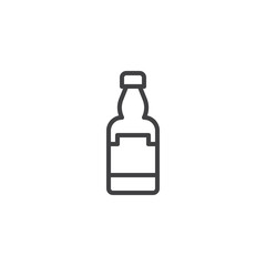 Beer bottle outline icon. linear style sign for mobile concept and web design. Bottle of alcohol drink simple line vector icon. Symbol, logo illustration. Pixel perfect vector graphics