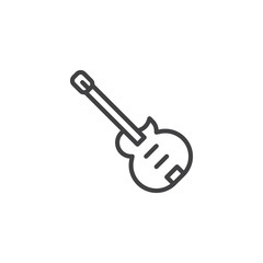 Electric guitar outline icon. linear style sign for mobile concept and web design. Music instrument simple line vector icon. Symbol, logo illustration. Pixel perfect vector graphics