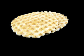 Waffle Crispy Cookies on a Dark Background