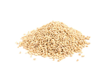 Pearl barley isolated on white background.