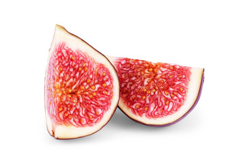 Half of the figs on a white background