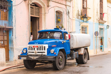 CUBA, HAVANA - MAY 5, 2017: Russian truck zil. Copy space for text.