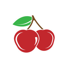 cherry icon isolated on a twhite background. Vector illustration.