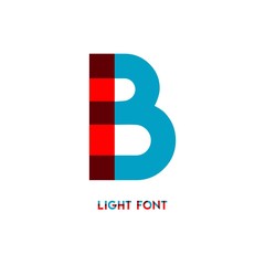 B Light Font Vector Template Design Illustration