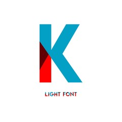 K Light Font Vector Template Design Illustration