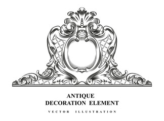 Vintage architectural Decoration elements for design. Vector illustration