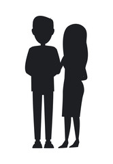 Man and Woman Silhouettes, Young Family Banner