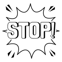 Stop word comic book coloring vector illustration