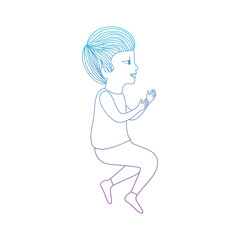 cute little son avatar character vector illustration design