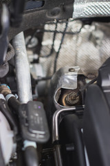 Fototapeta premium Close up shot of car engine