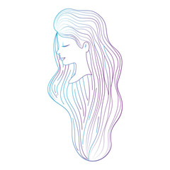 beautiful woman with long hair vector illustration design