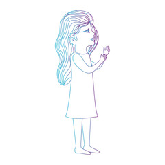 cute little girl avatar character vector illustration design