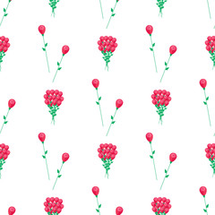 Wrapping Paper Design with Red Flowers Vector
