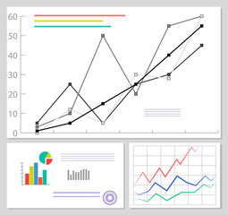 Charts and Graphics Data Set Vector Illustration