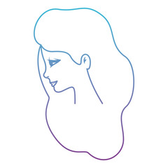 beautiful woman with long hair vector illustration design