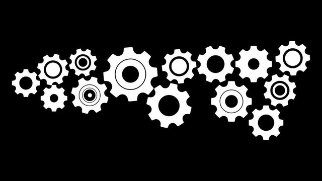 Cogs And Wheels animation with optional luma matte. Alpha Luma Matte included. 4k video