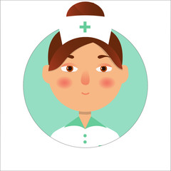 Icon, avatar. Vector illustration. A nurse in uniform.