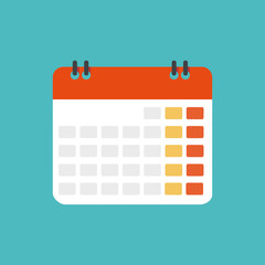 Calendar isolated flat icon. Vector