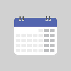 Calendar isolated flat icon. Vector