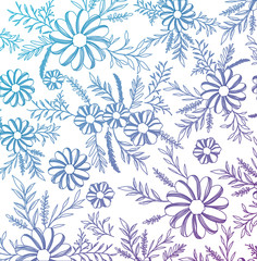 Fototapeta na wymiar flower and leafs decorative pattern background vector illustration design