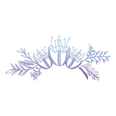 rose and leafs decorative icon vector illustration design