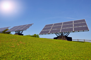 Solar panels producing electricity