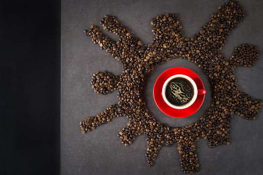 flat lay coffee bean