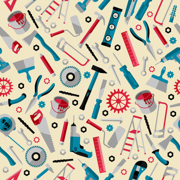 Working Tools Background Labor Day Seamless Pattern