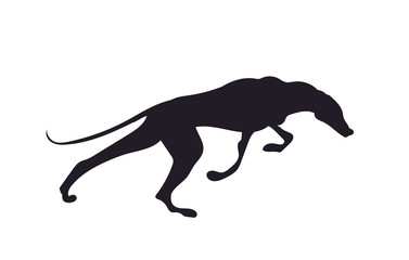 dog runs silhouette, vector