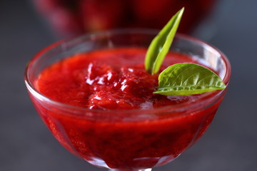 The red strawberry is a juicy and the most sumptuous fruit with a lot of vitamins.