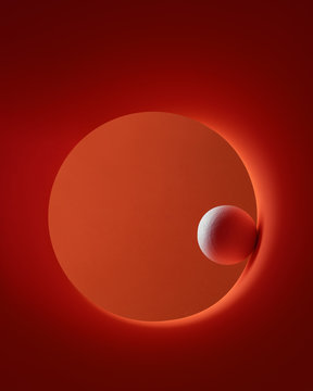 White sphere rolling in red circle