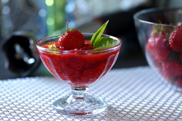 The red strawberry is a juicy and the most sumptuous fruit with a lot of vitamins.