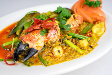 Stir-fried crab curry