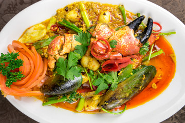 Stir-fried crab curry