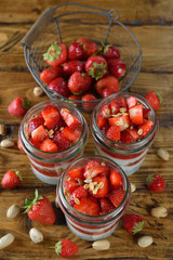 Vegetarian dessert with muesli