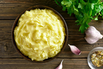 Mashed potatoes, top view