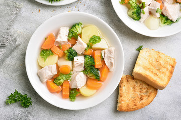 Vegetable chicken soup