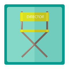 Colorful vector illustration of the film director chair.