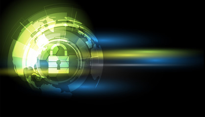 Cyber security and information or network protection. Future technology web services for business and internet project