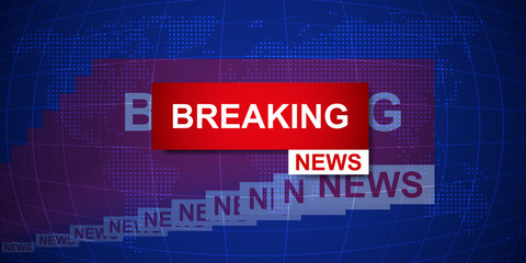 Obraz premium Breaking News World Map Background. Business Technology Politics News Background. Vector Illustration.