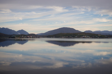 Panoramic view of Puerto Eden in South Chile