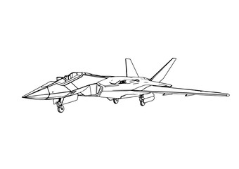 Fototapeta na wymiar sketch of a military aircraft vector
