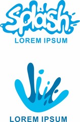 Splash, water. Blue color